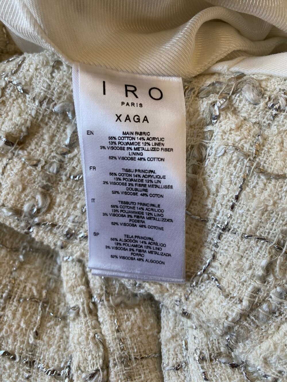 NWT Iro Xaga Tweed Trouser Shorts in Ecru Silver - 34 - Picture 8 of 9